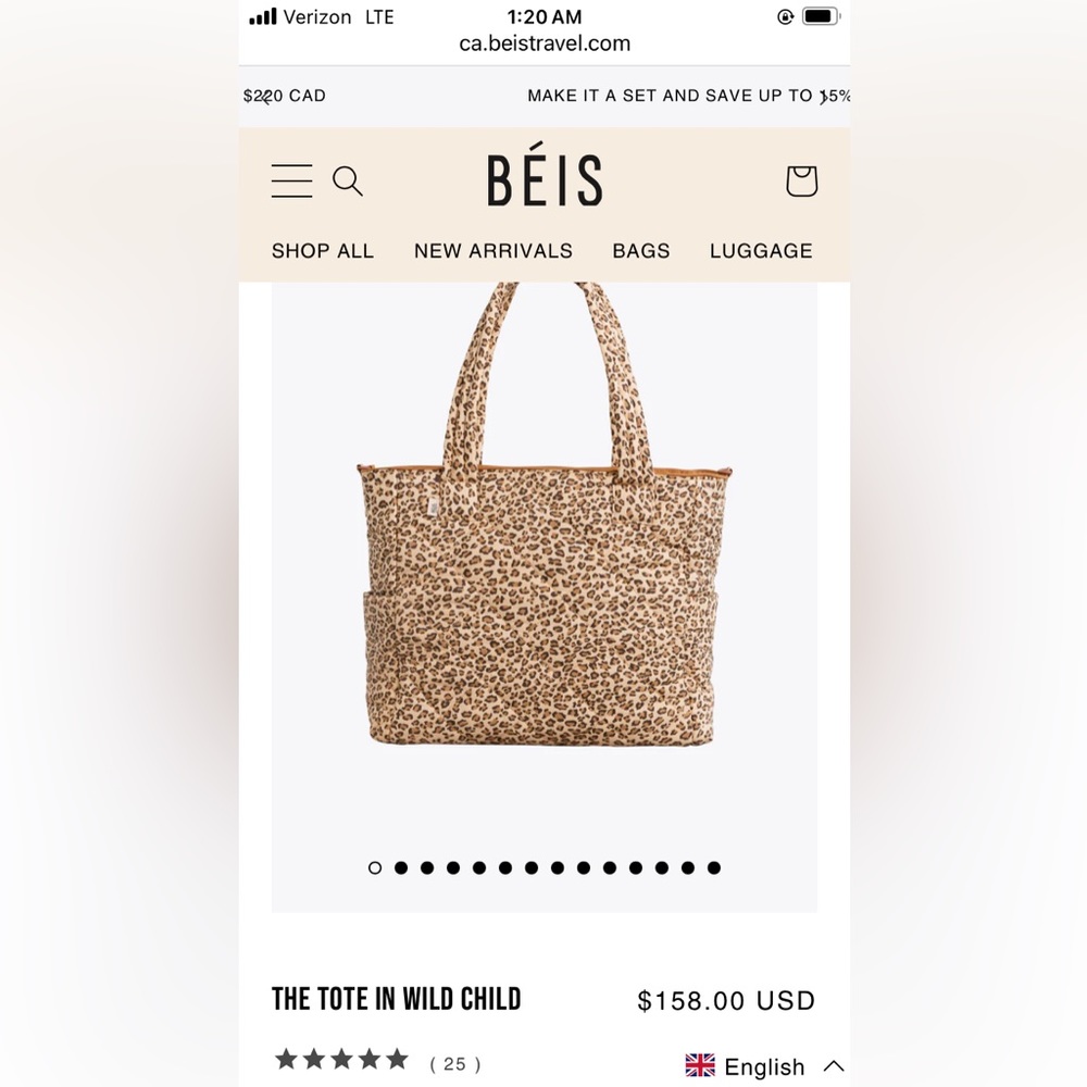 Beis tote in wild child NWT